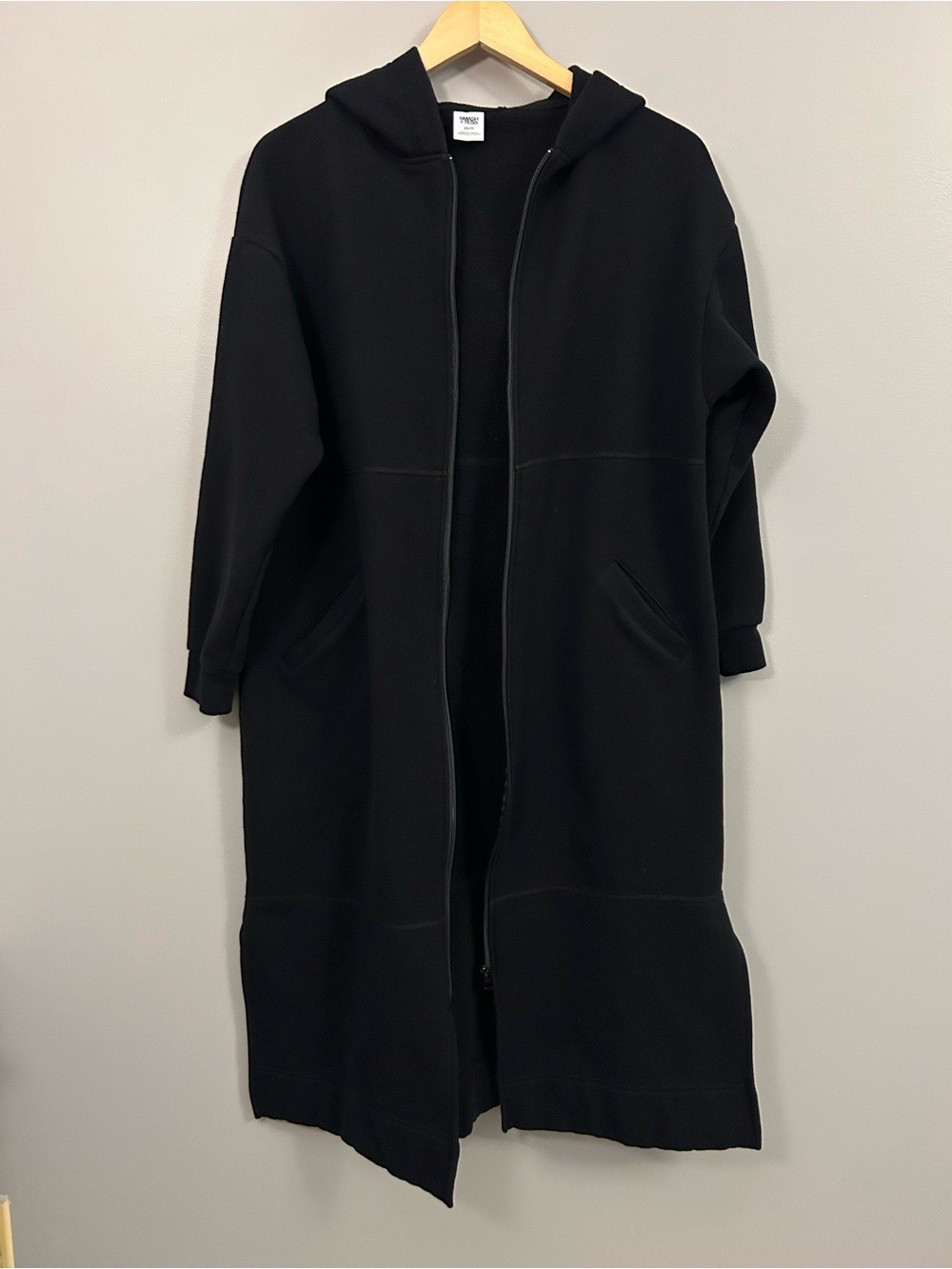 Smash + Tess Black Longline Zip Hooded Baggy Oversized Sweater XS - Picture 3 of 6